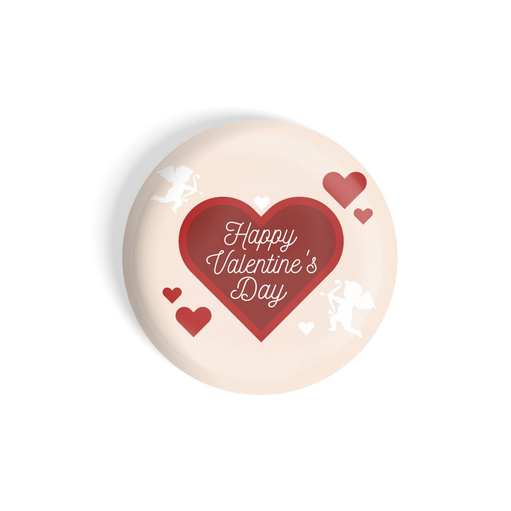 dhcrafts Round Fridge Magnet Orange Valentine's Day D5 Glossy Finish Design Pack of 1 (58 mm)